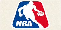 美国职业篮球联赛NBA标志 - 著名的红蓝白剪影球员图标